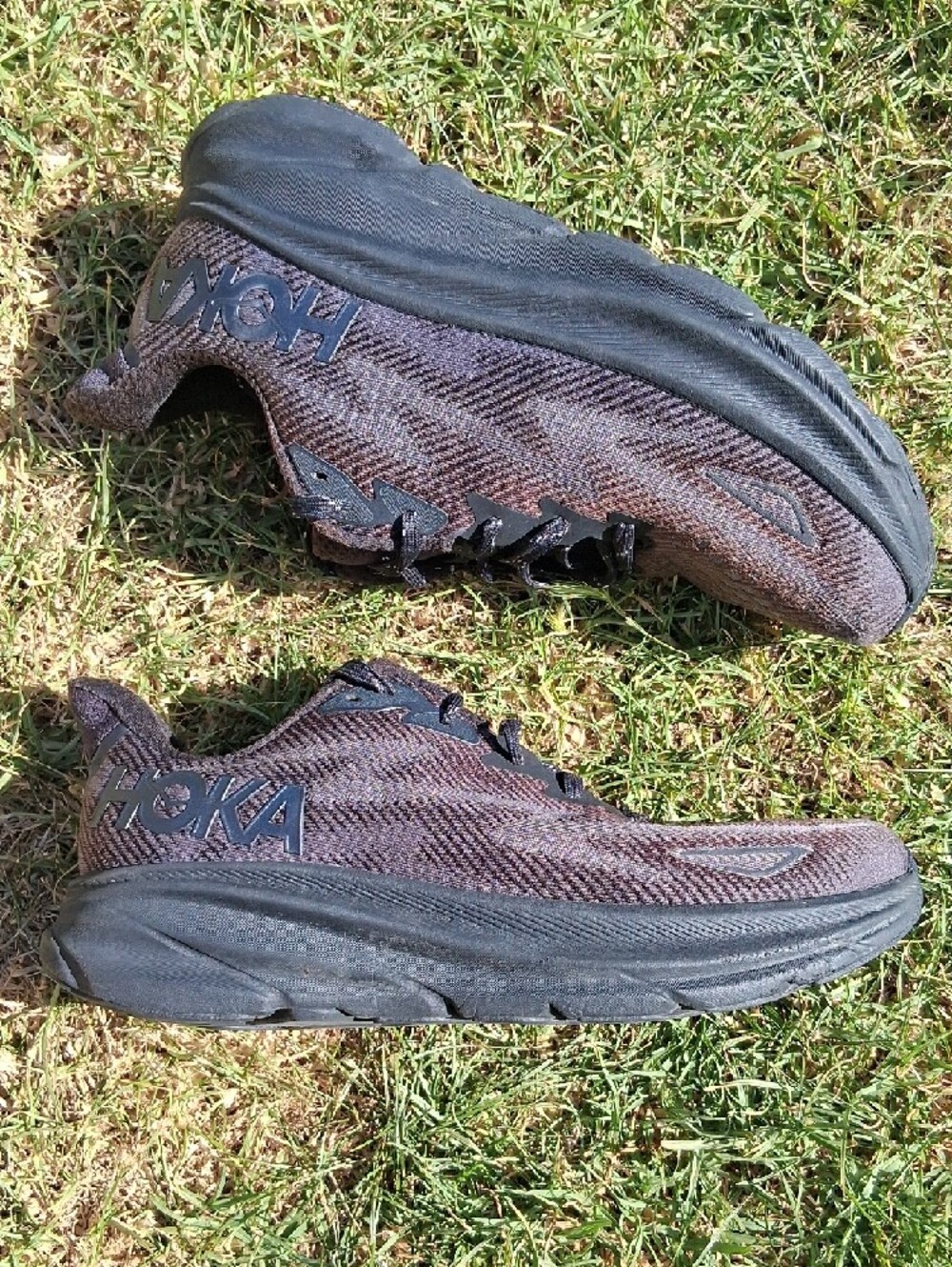 Hoka Clifton 9 Men's Black/Grey Athletic Running Shoes - Picture 8 of 13